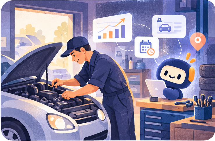 Nelen helping a garage owner plan the next step for their business