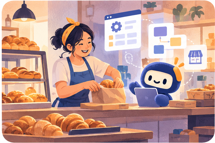 Nelen building business tools for a bakery owner